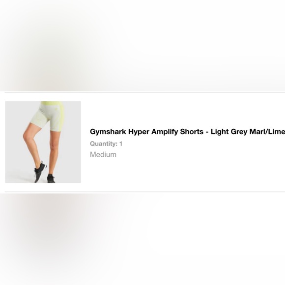 Gymshark Hyper Amplify Shorts - Light Grey Marl/Lime - Picture 4 of 4